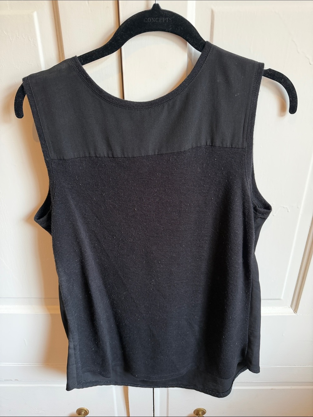 Sanctuary Black Sleeveless Tank with sweater like front panel